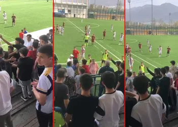 Bursa’da bir futbol maçında oyunculara hakaret