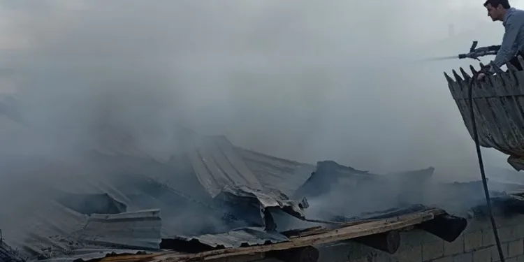 Tokat’ta samanlık yangını