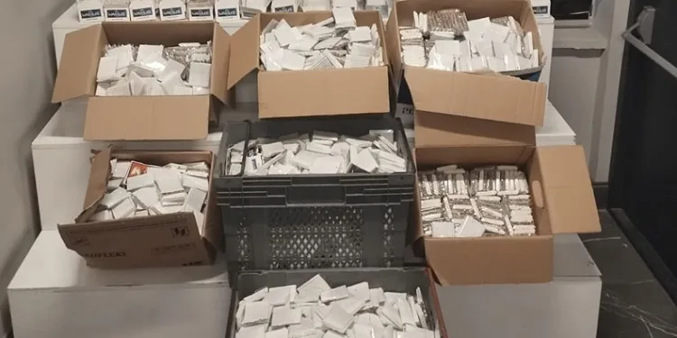 Kayseri’de 56 bin dal doldurulmuş makaron ele geçirildi