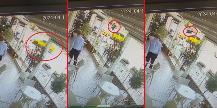 Bursa’da motosiklet taksiye çarparak takla attı
