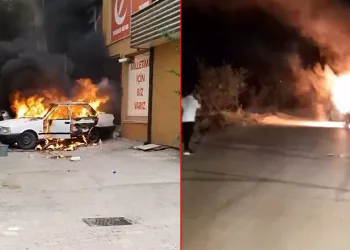 Bursa’da otomobiller alev topuna döndü
