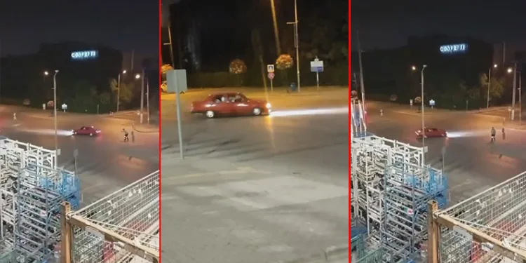 Bursa’da yolu boş bulan sürücü dakikalarca drift attı