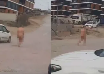 Sokakta çırılçıplak şekilde dolaştı