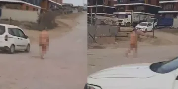 Sokakta çırılçıplak şekilde dolaştı