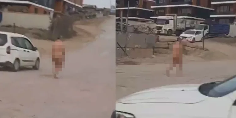 Sokakta çırılçıplak şekilde dolaştı