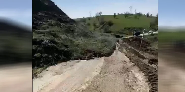 Heyelan anı saniye saniye kaydedildi