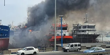 Ordu’da limanda tekne yangını