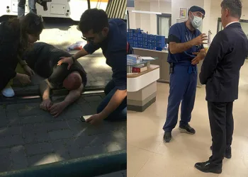 Tramvayın çarptığı polis memuru ağır yaralandı