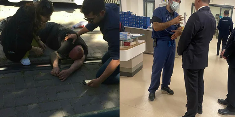 Tramvayın çarptığı polis memuru ağır yaralandı
