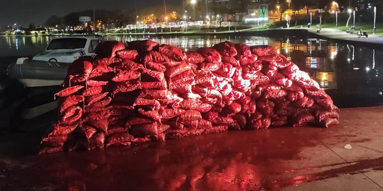 Kaçak avlanılmış 3 ton midye ele geçirildi