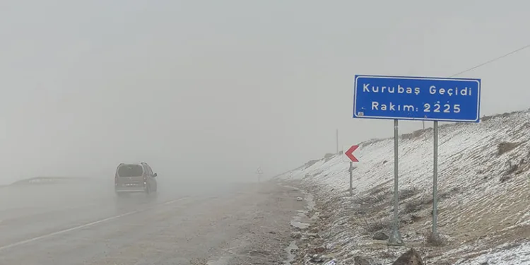 Van’da Kurubaş Geçidi’nde yoğun sis etkili oldu
