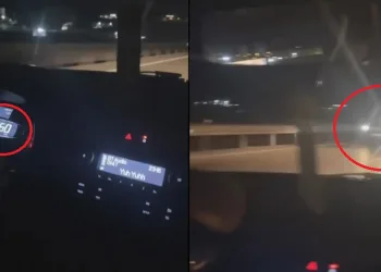 Otobanda son sürat giden otomobilin karşısına taksi çıktı