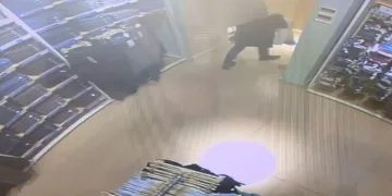 Kıyafet hırsızları güvenlik kamerasında