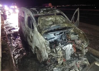 Kahramanmaraş’ta seyir halindeki araç yandı