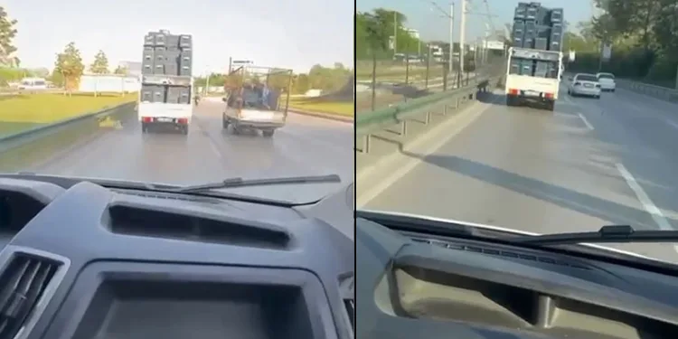Bursa’da tehlikeli taşımacılık kamerada