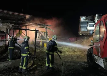 Samanlıkta çıkan yangın paniğe neden oldu