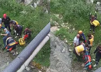 Yaslandığı korkuluk kırılınca köprüden düştü