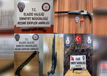 Elazığ’da 13 adet ruhsatsız silah ele geçirildi