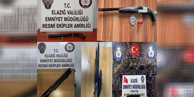 Elazığ’da 13 adet ruhsatsız silah ele geçirildi