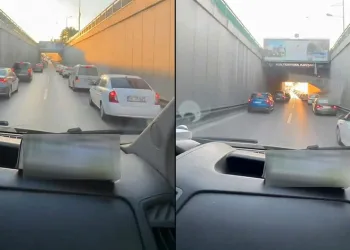 Ambulansa fermuar sistemi ile yol verdiler