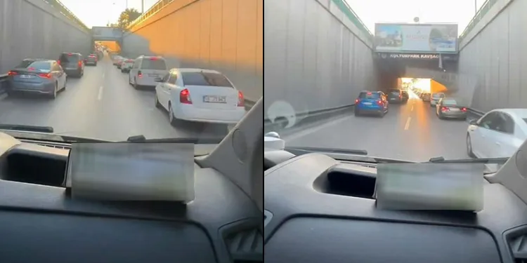 Ambulansa fermuar sistemi ile yol verdiler