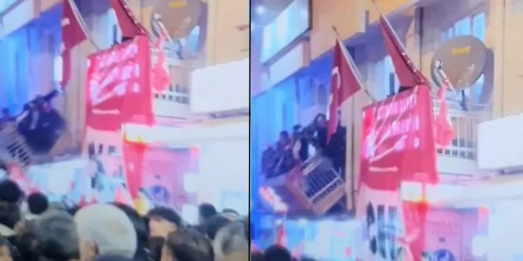 Kutlama sırasında balkon çöktü