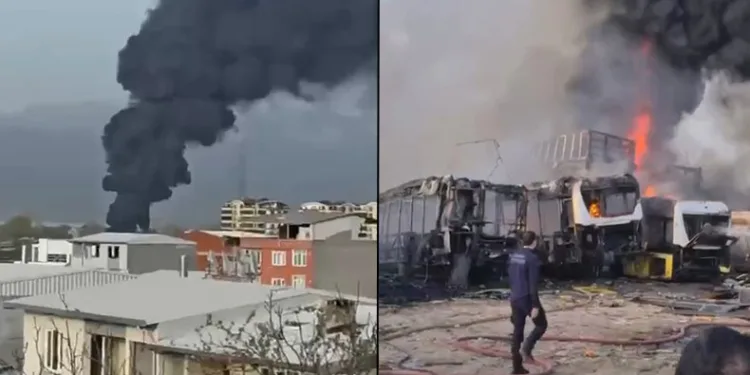 Bursa’da 6 otobüs alev alev yandı