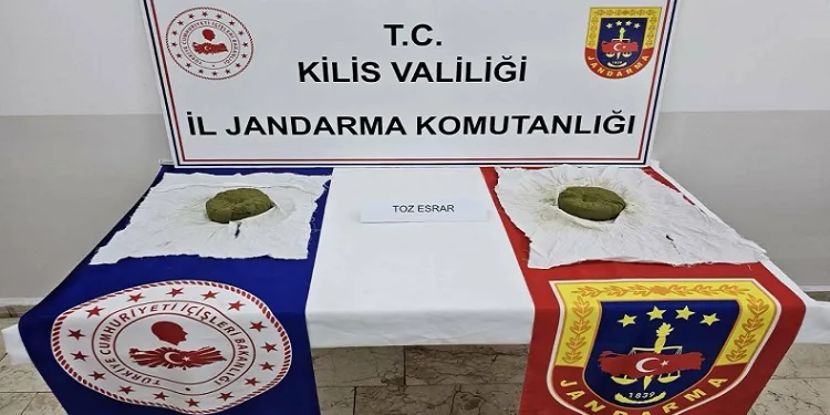 Kilis’te 1 kilo 100 gram esrar ele geçirildi