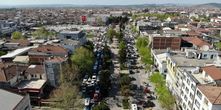 Şehrin merkezinde bayram yoğunluğu