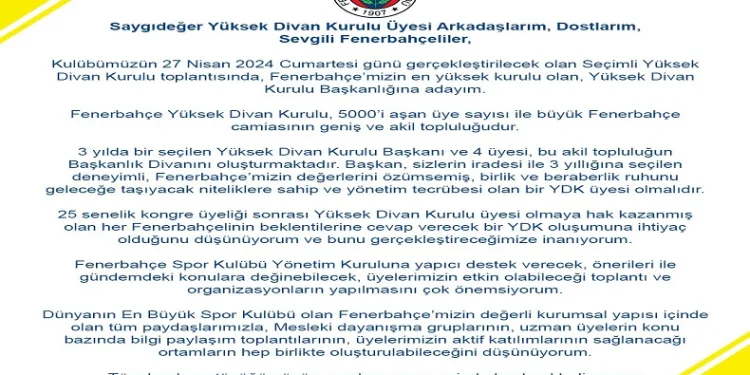 Sevil Becan, Fenerbahçe Yüksek Divan Kurulu Başkanlığı’na aday olduğunu duyurdu