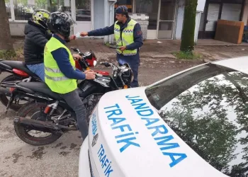Jandarma ekiplerinden motosiklet denetimi