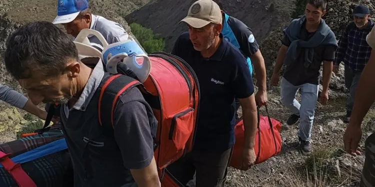Dağda düşerek yaralanan kadının yardımına UMKE ekipleri yetişti