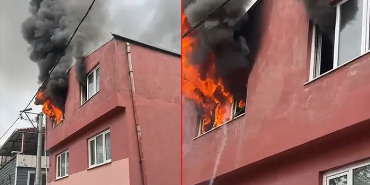 Bursa’da 3 katlı ev alev alev yandı