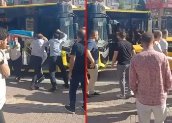 Bursa’da taksi ile belediye otobüsü şoförü birbirine girdi