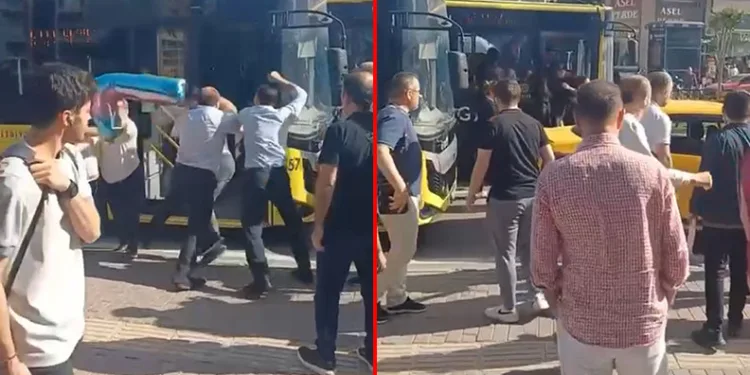 Bursa’da taksi ile belediye otobüsü şoförü birbirine girdi