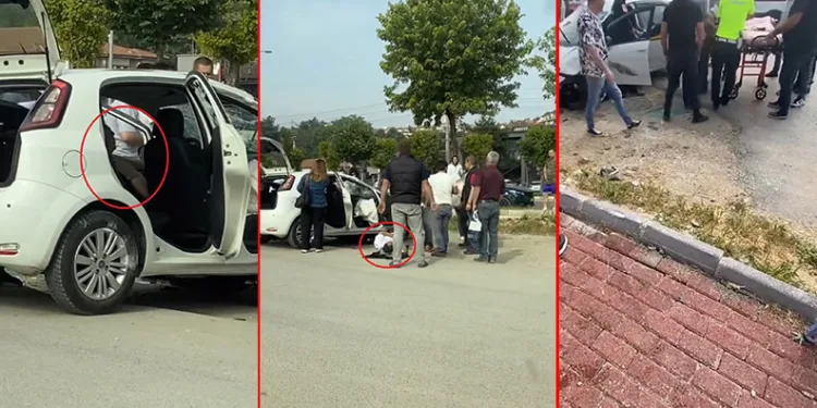 Bursa’da takla atan otomobilde 2 kişi yaralandı