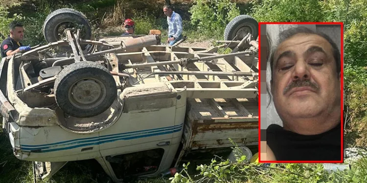 Bursa’da kontrolden çıkan kamyonet devrildi: 1 ölü, 3 yaralı