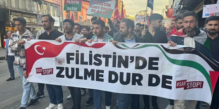 Zonguldak’ta Filistin’e destek yürüyüşü