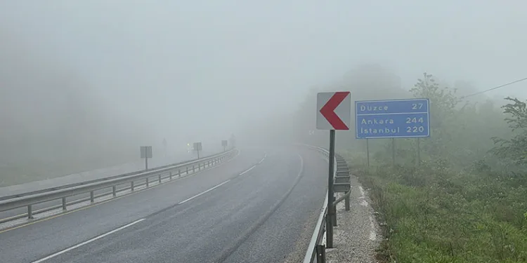 Düzce-Zonguldak yolunda yoğun sis