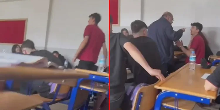 Bursa’da öğretmene saygısızlık kamerada