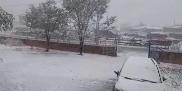Aşkale’de kar yağışı etkili oluyor