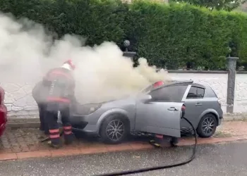 Sakarya’da park halindeki otomobil alev aldı