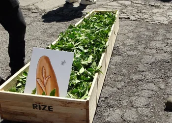 Çayı tabuta koyarak gezdirdiler