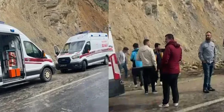 Kontrolden çıkan minibüs takla attı