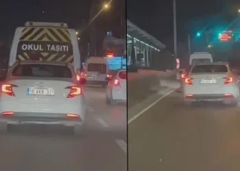 Makas atarak trafiği tehlikeye soktu, o anlar kamerada