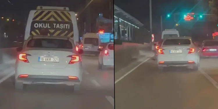 Makas atarak trafiği tehlikeye soktu, o anlar kamerada
