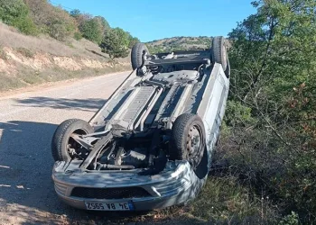 Takla atan araçta 3 kişi yaralandı
