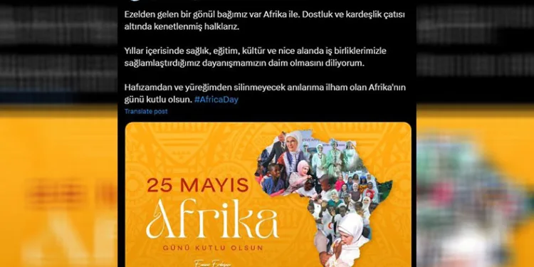 Emine Erdoğan’dan “Afrika Günü” paylaşımı