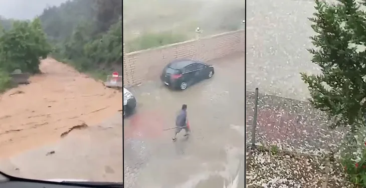Bursa’ya ceviz büyüklüğünde dolu yağdı