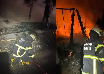 Babaeski’de tır alev alev yandı